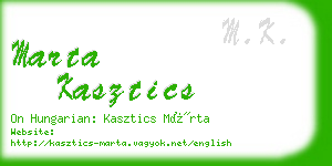 marta kasztics business card